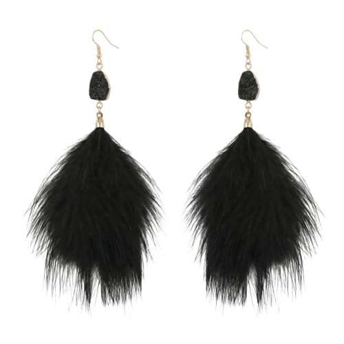 1 par pendientes plumas negras vintage bellos colores vivos, pendientes largos, plumas, pendientes largos...