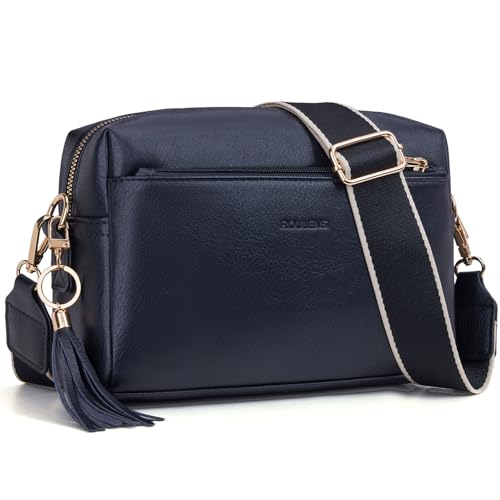 Roulens Bolsos Bandolera Para Mujer con 3 Compartimentos Grandes,Cuero PU Bolso de Hombro Peque&ntilde;a de...