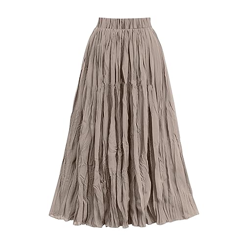 Faldas Talla 48 Mujer Long Skirts Elastic Cintura Pleated Maxi Skirts Beach Boho Vintage Summer Leggings...
