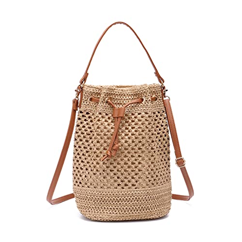 EVEOUT Bolsos Bandolera de Tejido Paja Mujer Bolsos Totes Grande Verano Estilo Bohemio Bolsos de Hombro...