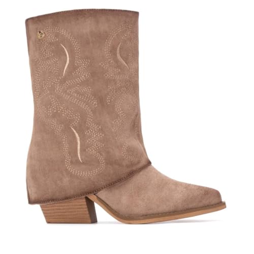 XTI - Botas Camperas Mujer Beige - Calzado C&oacute;modo y Vers&aacute;til - Moda casual - Modelo 14447001 (Talla 37)