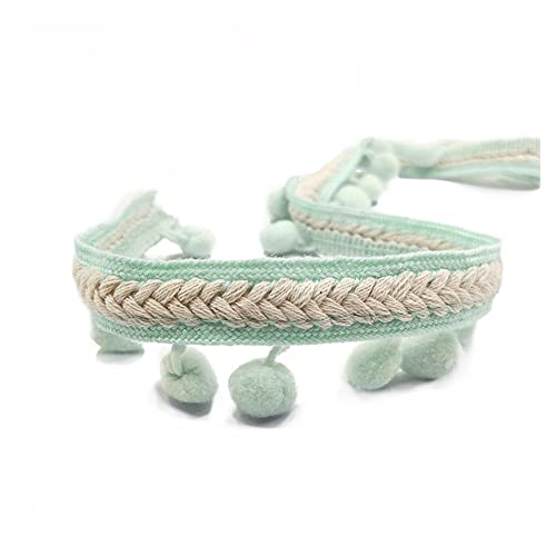 SHTGOI Pomponborte Borte 5 Yards 12 mm Pompon Ribete para Coser Pom Poms Flecos Borla Encaje Cinta de...