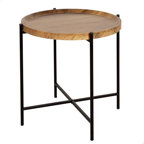 AKTIVE MAX Home Mesa Auxiliar Redonda 41x40 cm, Peso m&aacute;ximo 5 kg, Mesas de Centro, Madera Efecto...
