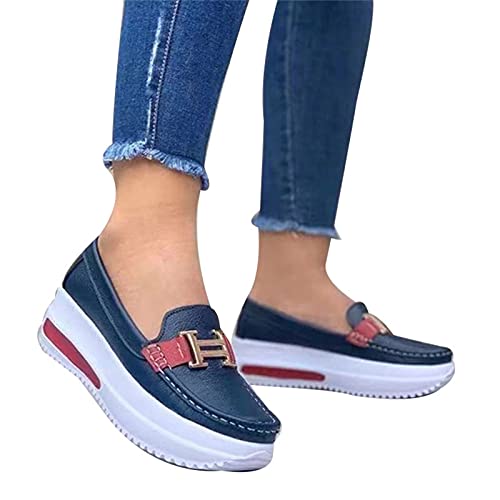 Zapatos Casuales para Mujer, c&oacute;modos Mocasines de Plataforma para Mujer, Zapatos Planos Casuales de...