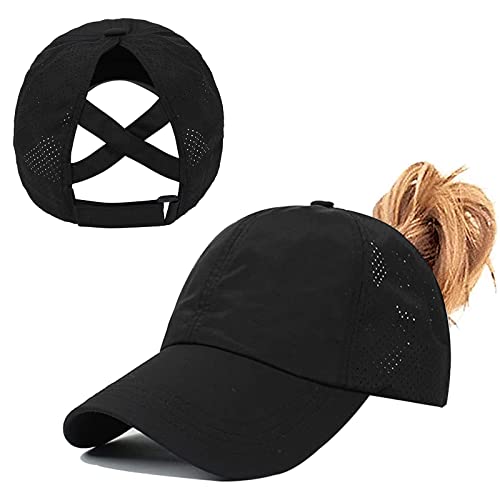 Gorra de B&eacute;isbol Mujer Cola de Caballo,Ponycap de High Messy Bun,Verano Transpirable Gorra Secado...