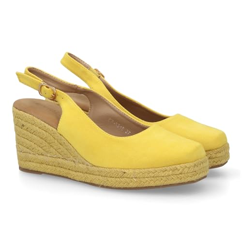 shoes&blues.es 101764 Alpargata de Mujer con Cuna y Plataforma, Monocolor, Parte Delantera Cerrada, Talon...