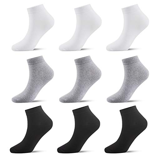 Caudblor 9/12 Pares Show calcetines de corte bajo de algodón para hombres y mujeres, blanco/gris/negro...