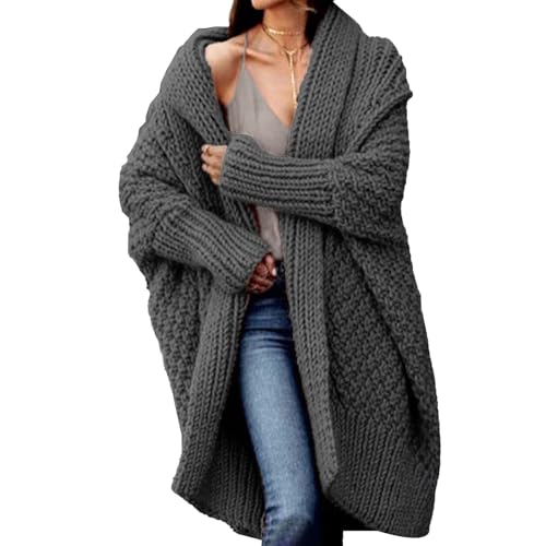 C&aacute;rdigan Largo Estilo Boho Oversize para Mujer, de Punto Trenzado Holgado, con Mangas Tipo murci&eacute;lago,...