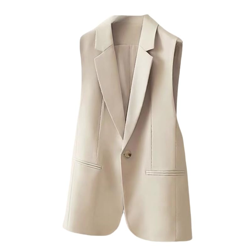 Chaleco De Mujer De Vestir,Chaleco Sin Mangas para Mujer, Chaqueta De Oficina con Forro Completo, Un...