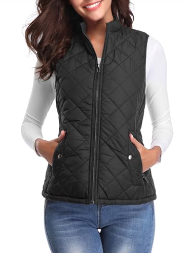 fuinloth Chaleco Mujer Acolchado Invierno Oto&ntilde;o Sin Mangas Chalecos Exteriores Sin Abrigo Ligero Con...