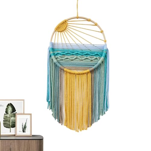 Tapiz de Pared de Macram&eacute; con Puesta de Sol, Creativo Tapiz de Cuerda de Algod&oacute;n, Decoraci&oacute;n Bohemia,...
