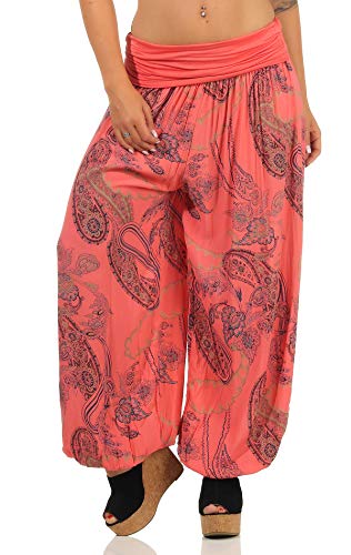 Malito Mujer Pantalones Aladdin Panatl&oacute;n Pants Yoga Deporte 7185 (Coral)