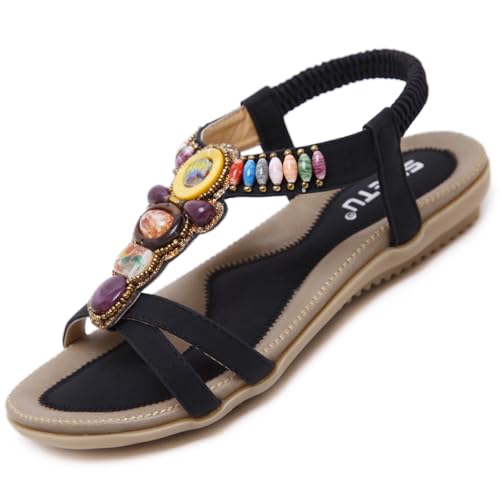 Acfoda Sandalias Mujer Verano Planas Ortopedicas Chanclas Bohemio Sandalias de Playa Casual C&oacute;modas...