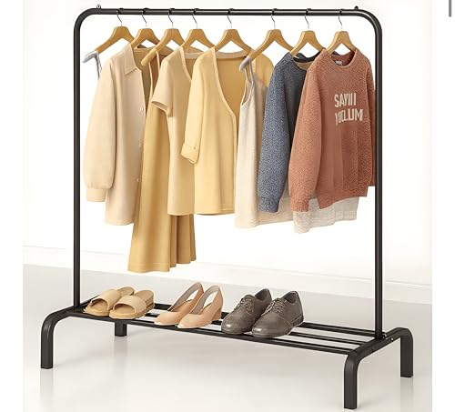 Perchero Burro para Ropa Resistente &ndash; Estable y Estrecho, Sin Ruedas, con Balda Zapatero, Soporta hasta...
