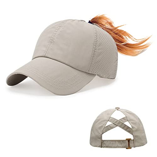 Feelorna Gorra de b&eacute;isbol para Mujer de Verano, Gorra de b&eacute;isbol de Malla con Agujero de Cola de...