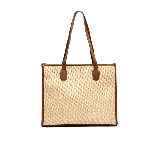 MISAKO Segus bolso shopper grande efecto rafia ED. Mujer - Segus Natural 30 X 37 X 14 cm