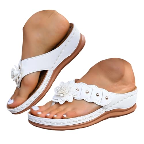 Sandalias de mujer verano Sandalias de cu&ntilde;a para mujer con detalles de ladrillo, chanclas bohemias...