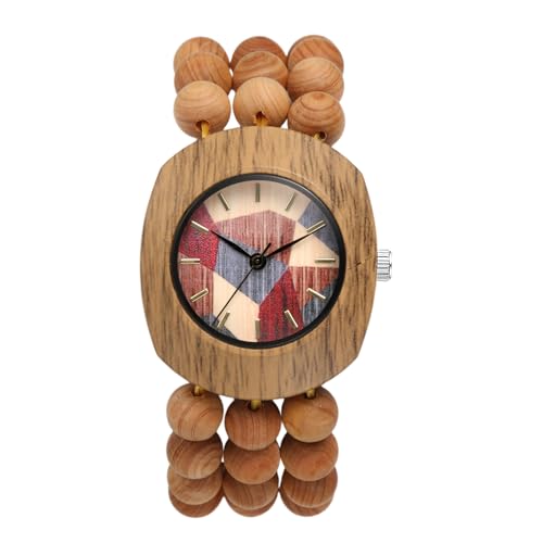 JewelryWe Reloj Cuentas Bohemia Mujer: Reloj de Pulsera Cuarzo Anal&oacute;gico Correa de El&aacute;stica de Cuentas...