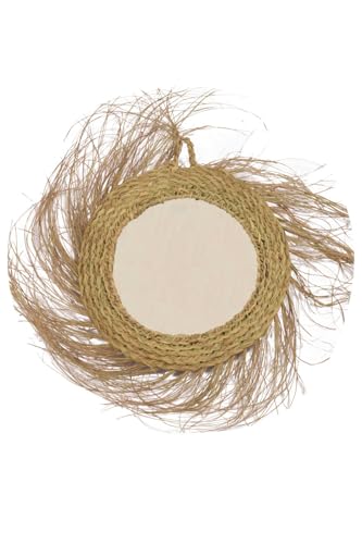 Jardin202 - Espejo de Esparto Pared Decorativo con Fibras Naturales &ndash; Espejo Redondo Vintage | Grande...