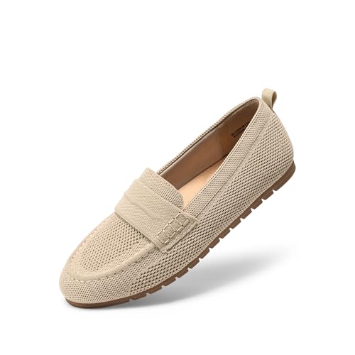 DREAM PAIRS Mocasines para Mujeres Penny Tejidos Mocasines Casual C&oacute;modos Slip On Planos para Trabajo...