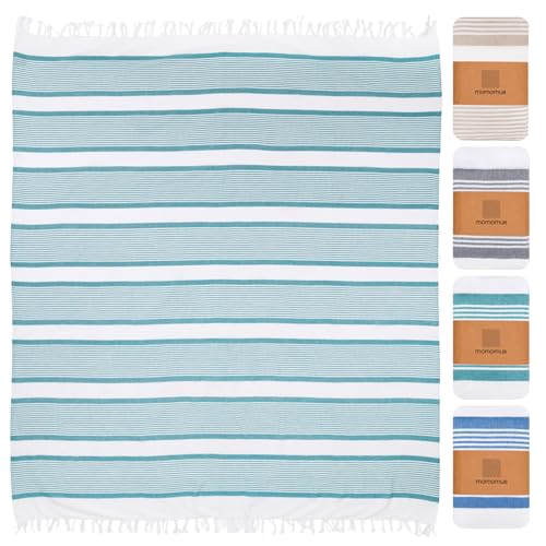 MOMOMUS Fouta XXL o Manta de Playa Grande - Acabado Boho, Ligera y Vers&aacute;til - Manta de Picnic, Esterilla...