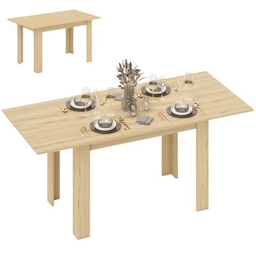 HOMCOM Mesa de Comedor Extensible de 140 a 180 cm Mesa de Cocina Extensible Rectangular para 6-8 Personas...