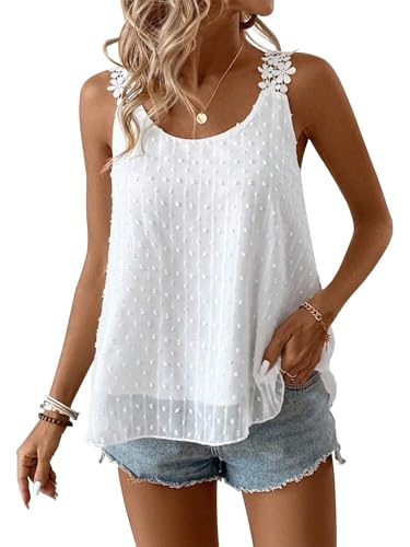 TUUHAW Blusas Mujer Verano Camiseta Tirantes sin Mangas P&eacute;talos Cuello Redondo Boho Floral Suelto Casual...