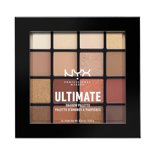 NYX Professional Makeup Paleta de Sombras de Ojos Ultimate Shadow Palette, 16 sombras ultra-pigmentada,...