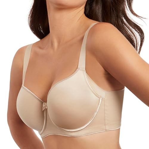Selene, Sujetador de Mujer Efecto Seda, con Aros, Copas Acolchadas y Banda de Alta Comodidad, Colecci&oacute;n...