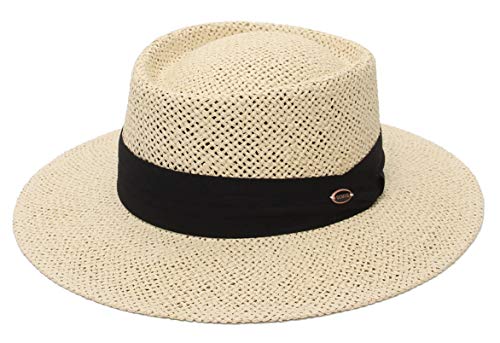 GEMVIE Sombrero Panama de Paja para Playa Hombre ala Ancha Sombrero Fedora Mujer Primavera/Verano...