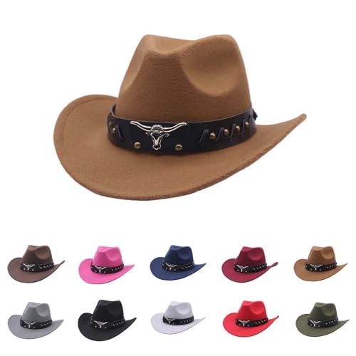 Gen&eacute;rico Sombrero de Vaquero para Mujer Hombre Cowboy Hat Hombre Sombrero Cowboy Mujer 2025 Western...