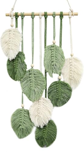TenaLucy Tapiz de Macram&eacute; Boho, Decoraci&oacute;n Hogar Pared Dormitorio, Hecho a Mano Algod&oacute;n Natural,...