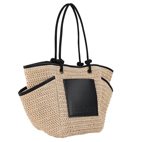 Lois - Bolso Capazo Rafia Mujer Para Playa Ideal Verano. Capazos Mimbre Mujer Estilo R&uacute;stico Elegante y...