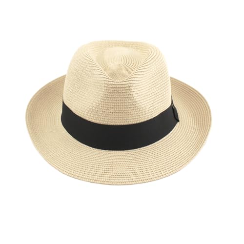 Sombrero de Panam&aacute; Fedora Unisex de Paja - Enrollable para Playa y Verano para Hombres y Mujeres
