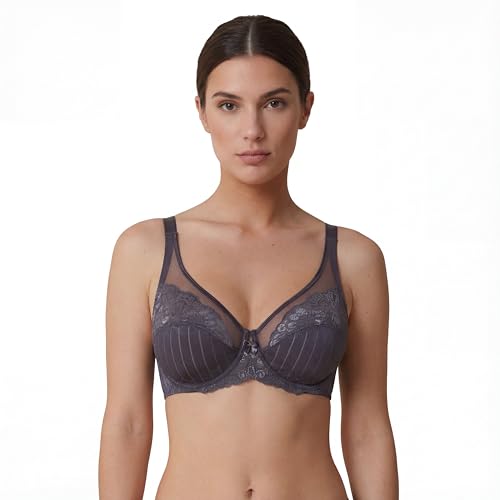 Selene, Sujetador Reductor para Mujer en Encaje, con Aros y Sin Relleno, Colecci&oacute;n Mariluz, Color Gris,...