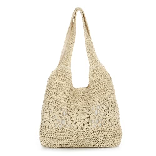 Freiesoldaten Bolso Tote de Paja para Mujer Grande Verano Playa Tejido Bolso Bandolera para Viajes...