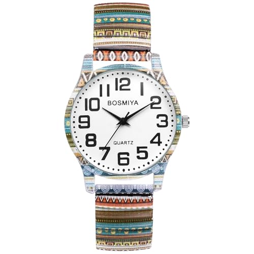 Oidea Relojes de pulsera para mujer: correa el&aacute;stica bohemia, anal&oacute;gico, de cuarzo, esfera grande,...
