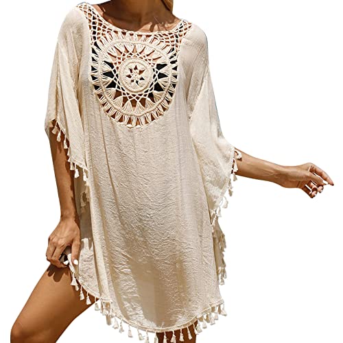 Genérico Camisas Mujer Largos Camisa Suelta de Bikini Cover Up Traje Boho Vestido Playa Kimono Vestidos...
