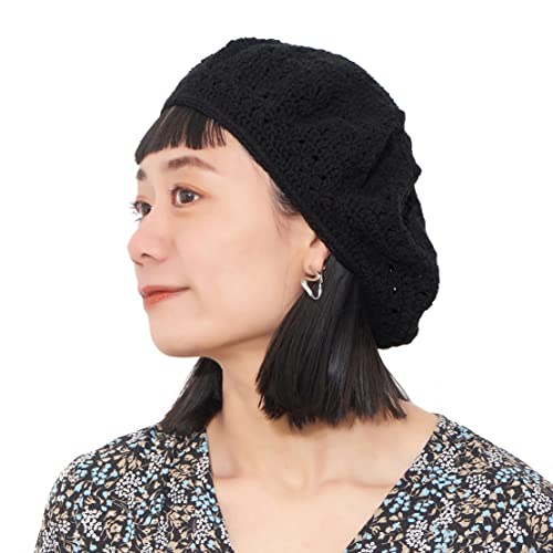 CHARM Mujer Gorro Boina De Punto - Crochet Beret Francesa Beanie para Mujeres Verano Sombrero Estilo Boho...