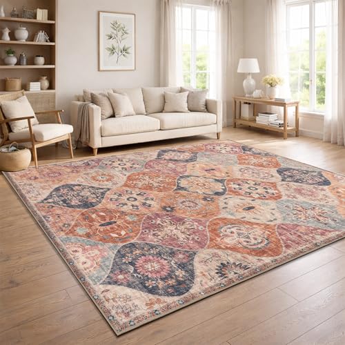 Paco Home Alfombra De Pasillo Vintage Pelo Corto Estilo Boho Lavable Antideslizante Facil Cuidado Diseno...