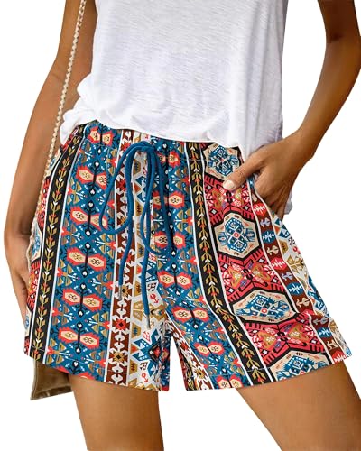 GRMLRPT Pantalones Cortos Mujer Verano Falda Pantalon Estampado Shorts El&aacute;stica Cintura Pantalon Corto...