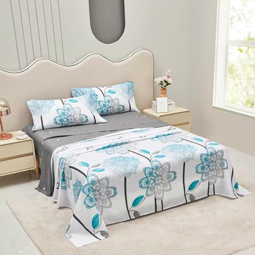 Etrexonline Conjunto de S&aacute;banas 4 Piezas Cama 135 cm - Microfibra Ultra Suave Incluye 1 Bajera...