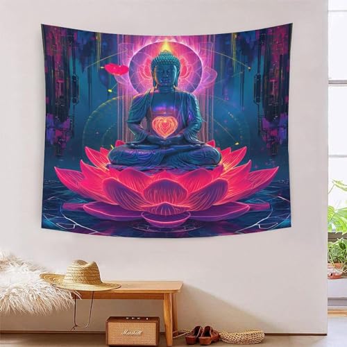 CPLVKWRQJ Buda Estampado 3D Tapices Accesorios Divisor De Habitaciones Tapiz De Pared Pa&ntilde;o De Pared Para...