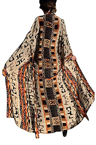 YouKD Kaftan Largo de Verano de Algod&oacute;n Floral Kimono Bohemio Cobertor de Traje de Ba&ntilde;o de Playa...