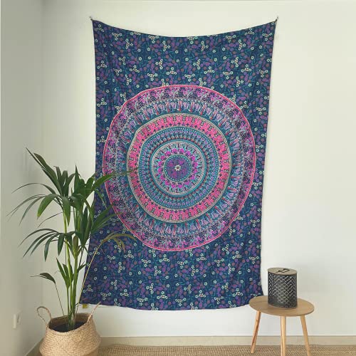MOMOMUS Tapiz Mandala para la Pared - Arte Mural Indio en Tela 100% Algod&oacute;n - Ideal como Tapiz de Pared...