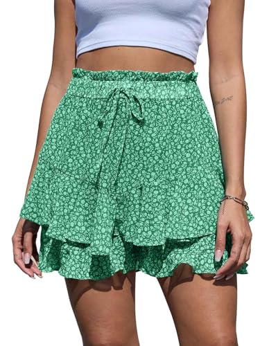CheChury Pantalón Corto Mujer Fluidos Gasa Shorts Corto Falda Volante Alta Cintura Shorts Mujer Verano...