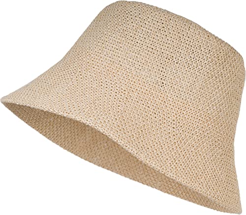 styleBREAKER Sombrero de Sol para Mujer de Paja de Papel, Bucket Hat Plegable Ligero con Banda Absorbente...