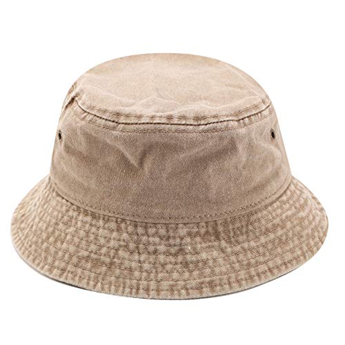 JFAN Sombreros de Pescador Vintage Algod&oacute;n Sombrero de Cubo de Color Liso Lavado Gorra de Sol de Viaje...