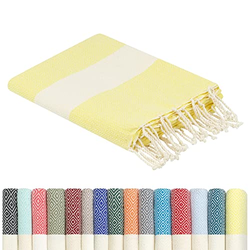 Flora Furora Toalla Playa Grande Algodon 100 x 200 cm Originales - Fouta Beach Towel con Flecos | Toallas...