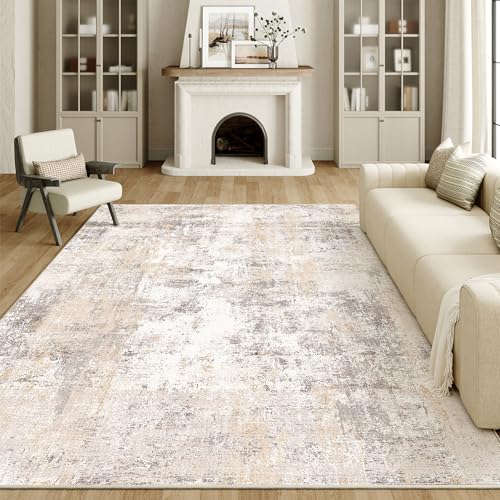 HUGEAR Alfombra Salon 200x300cm Beige Gris Alfombras Habitacion Grandes Antideslizante Lavable Lavadora...